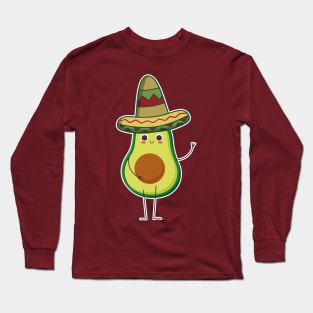 Avocado Mexican With Sombrero Mexicano Cute Gift T-shirt Long Sleeve T-Shirt